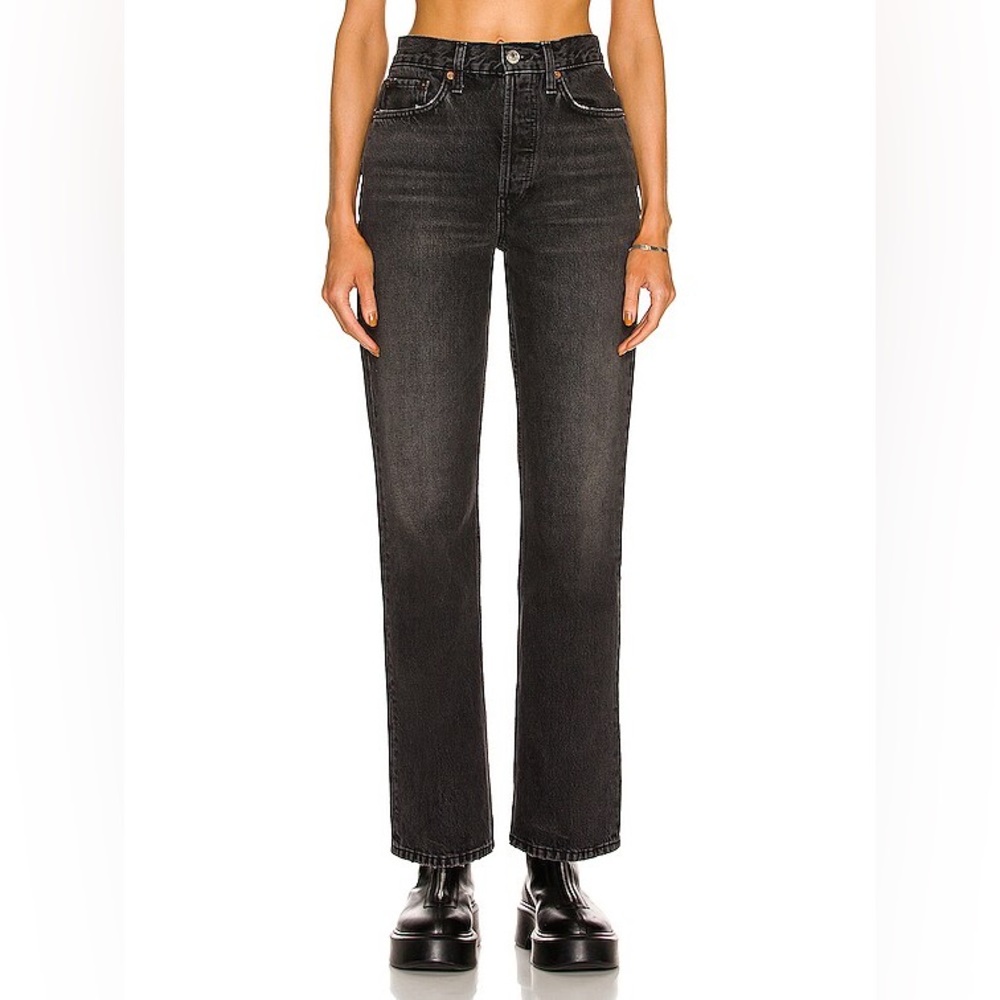 Re/Done 70s Bootcut Cropped  in washed in black